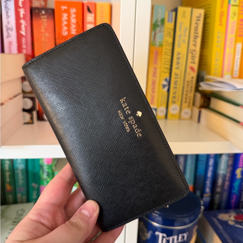 Kate Spade New York Black Leather Slim Wallet